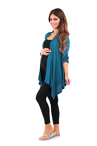 Women's Draped Maternity Cardigan with Optional Sleeve Button - Made in USA