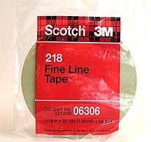 3M Scotch(R) Fine Line Tape 218 Green, 1/16 in x 60 yd