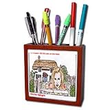 Londons Times Funny Panel Hollywood Cartoons - Christina Apple-Gate - Tile Pen Holders-5 inch tile pen holder