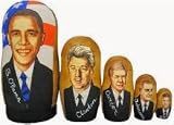 Barack Obama Democratic Party president * Clinton * Carter * Johnson * Kennedy * Russian Nesting doll 5 Pc / 6-7 in * obama.d