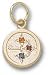 Pittsburgh Steelers Solid 14K Gold Circle Logo With Colored Stones 3/8'' Pendant