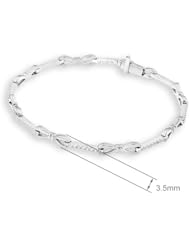 (X1000Diamond) 18K/750 White Gold Ribbon Bow Shaped Diamond Linked Bracelet 6.5" + 1" (0.49ct, G-H Color, VS2-SI1 Clarity)