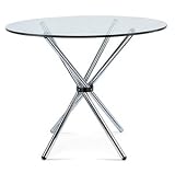 Cross Glass Dining Table 90cm