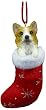 Santa's Little Pals Welsh Corgi Stocking Christmas Ornament