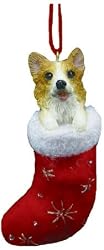 Santa's Little Pals Welsh Corgi Stocking Christmas Ornament
