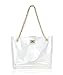 Multifunction Clear Chain Tote with Turn Lock Womens Shoulder Handbag (Clear)