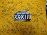 Atlanta Falcons(1999) Signed Super Bowl XXXIII Hand-made cloth Flag by the 1999 Atlanta Falcons Team. 45+ signatures in all