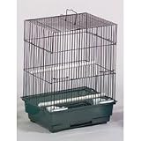 Blue Ribbon Square Style Roof Bird Cage, 9-Inch by 12-Inch by 15-1/2-Inch, Black/Smoke