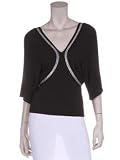 31qIwRhnahL. SL160  KUTE Kimono Sleeve Lurex Accent Sweater (Small, Black)