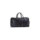 Embassy Italian Stone Design Black 21" Hand-Sewn Pebble Grain Genuine Leather Tote Bag