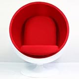 IMAGE OF Eero Aarnio Ball Chair With Red Interior - Ships In 24 Hours With Money Back Guarantee!