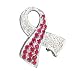 Jewelry : 14K White Gold Ruby & Diamond Awareness Pin
