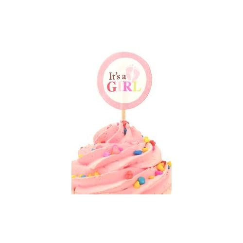 Pink Edible Baby Shower Cupcake Cake Decorations (1 dz) Pink Edible Baby Shower Cupcake Cake Decorations (1 dz)