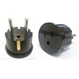 CKITZE BA-4 Grounded European German Schuko Power Plug Adapter Adaptor - American USA to German, France, Russia & more - Excellent Quality - 2 Pack