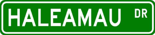 HALEAMAU Street Sign ~ Personalized Family Lastname Sign ~ Gameroom, Basement, Garage Sign Novelty** METAL ALUMINUM