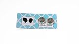 Grooms I DO Cufflinks with Colored Crystal-Silver Charm- Blue Stone