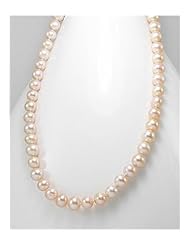 Peach (Natural) Fresh Water Pearls Necklace In 92.5 Sterling Silver