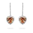 Champagne / Clear CZ Heart Earrings