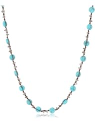 Lucky Brand Turquoise Silver Coin Necklace, 34"