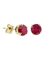 1 CT Ruby Stud Earrings 14k Gold (I1-I2 Clarity)