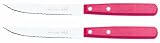 Nogent Hornbeam Wood Handled Stainless Steel Serrated Steak Knives, Cherry, Set of Two