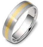 6mm Classic 18 Karat Yellow Gold & Titanium Wedding Band Ring