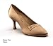 Article 400 - Ladies' Standard Shoe with a 2.5 Inch New Flare Heel in Tan Satin