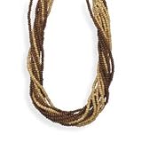 10 Strand Wood Bead Necklace