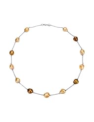 Honora - Mixed Cognac Freshwater Pearl 18" Station Necklace