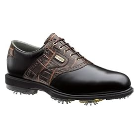 FootJoy DryJoys Mens Golf Shoes - Black Brown Gator 53729