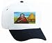 White Cap with hut, man, Africa, tribe, shack, jewelry, robes, stick, staff, grasslan...