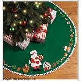 SANTA S SWEET SHOP TREE SKIRT FELT APPLIQUE KIT-43 ROUND