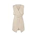 Weixinbuy Women Lapel Sleeveless Long Waistcoat Blazer Jacket Vest Cardigan