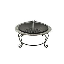 Fire Sense 60366 30 Inch Deco Cast Iron Outdoor Fire Pit with Antique Bronze Finish