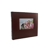Old Town Set of 3 Leather Photo Albums Each Holds 200 Photos - Brown