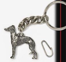 SDISC Italian Greyhound George Harris Pewter Keychain