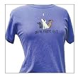 Designer Ladies Cotton T-Shirt - Garment Dyed "Girl's Night Out" T-Shirt for Women - Flourescent Blue - XX-Large
