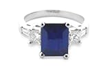 2.88 Ct 18k Emerald Cut Sapphire Ring