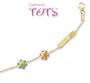 14k Yellow Gold Flower Friendship Children's ID Bracelet