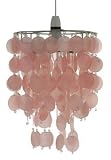 Round Capiz Shell Pendant Pink
