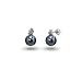 Black Tahitian South Sea Pearl Earrings with Diamond CZs
