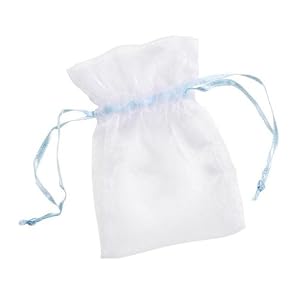 Darice-White-Blue-Organza-Bag-3-Inch-by-4-Inch-24-Piece