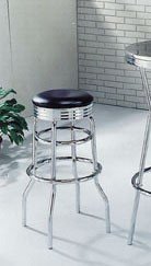 Set of 2 Retro chrome finish bar stools