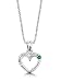 18k White Gold Emerald and Diamond Open Heart Pendant