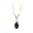 14K Yellow Gold 0.15 ct. Diamond and 3/4 ct. Oval Shaped Amethyst Pendant with Chain