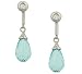 Blue Topaz Briolette & Diamond Dangle Earrings .06cttw