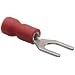 Morris Products 10116 Spade Terminal, Vinyl Insulated, Red, 22-16 Wire Size, #10 Stud Size (Pack of 100)