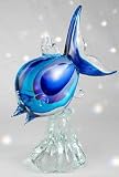 Glass Angel Fish Sculpture Elegant 100% Handblown Art X369