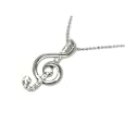  Silver Crystal Music Note Musician Necklace Fashion Jewelry by Crystal Jewelry