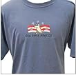 Designer Cotton T-Shirt - Garment Dyed "Dog Bless America" T-Shirt for Adults - Blue Jean - X-Small